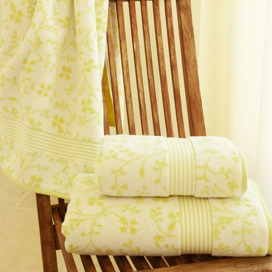 Vintage Floral almazöld törölköző
