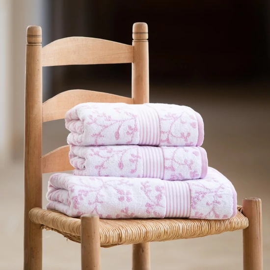 rózsaszín mintás Vintage Floral törölköző