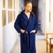 Pure navy kapucnis fürdőköntös