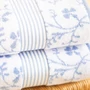 Kép 3/5 - sűrű szövésű kék Vintage Floral törölköző