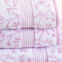 Kép 3/4 - sűrű szövésű pink színű Vintage Floral  törölköző